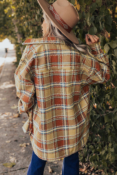 Abrigo Camisa Cuadros Suelta para Mujer - Elegancia Casual de Manga Larga - Image 28