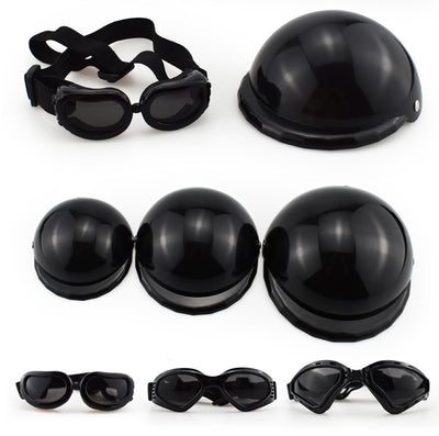 Casco Protector para Mascotas con Gafas de Sol - Perros y Gatos