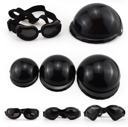 Casco Protector para Mascotas con Gafas de Sol - Perros y Gatos