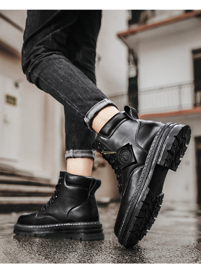 Botas de Trabajo Vintage en Cuero Genuino Talla Grande para Hombre - Image 26