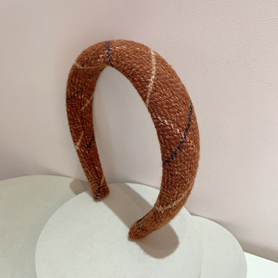 Diadema de Espuma Acolchada Cuadros Lana Cálida Tono Suave - Image 20