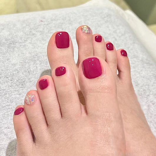 Uñas Postizas Decoradas Rosa Rojo con Brillo Blanco - Removibles y Reutilizables - Image 12