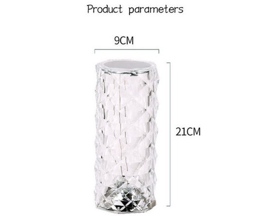 Lámpara Proyectora LED Rosa con Cristal Diamante - Luz Nocturna Táctil USB - Image 14