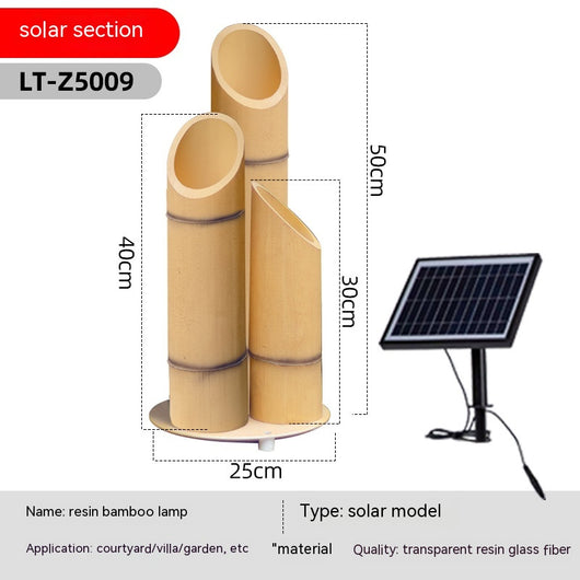 Lámpara Solar de Bambú Decorativa para Jardín - Resistente al Agua - Image 12