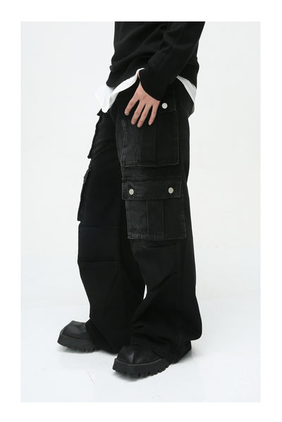 Pantalón Jean Cargo Retro de Talle Ancho con Múltiples Bolsillos - Image 27
