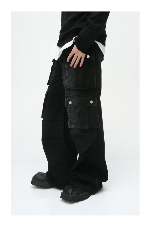 Pantalón Jean Cargo Retro de Talle Ancho con Múltiples Bolsillos - Image 27