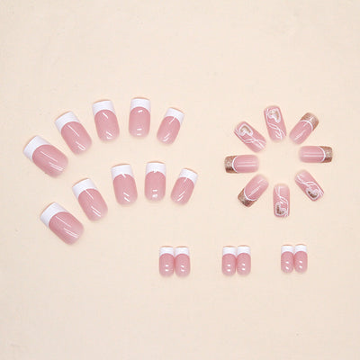 Uñas Postizas Amor Simple - Diseño Dulce y Elegante - Image 12