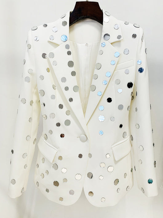 Blazer Elegante con Detalles de Perlas y Botón Decorativo - Image 24