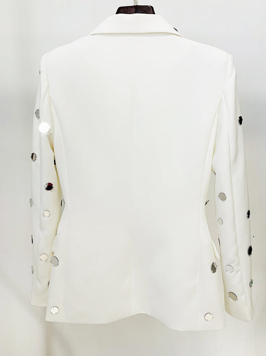 Blazer Elegante con Detalles de Perlas y Botón Decorativo - Image 30