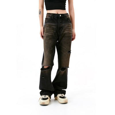 Pantalones Vaqueros Estilo Urbano con Desgaste Artesanal para Hombre - Image 10
