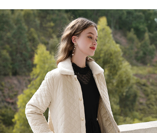 Abrigo de Invierno Acolchado con Cuello Tipo Visón para Mujer - Image 24