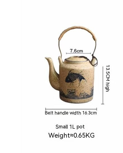 Juego de Té Retro Cerámica Grande - Tetera Clásica - Image 16