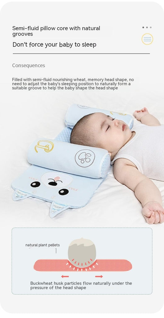 Almohada de Bebé Recién Nacido con Cáscara de Trigo Sarraceno y Algodón Puro - Image 12