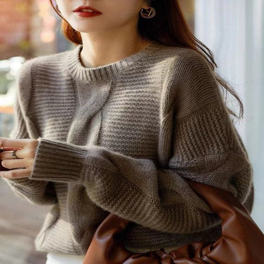 Suéter de Lana Grueso Oversized para Otoño e Invierno - Image 17