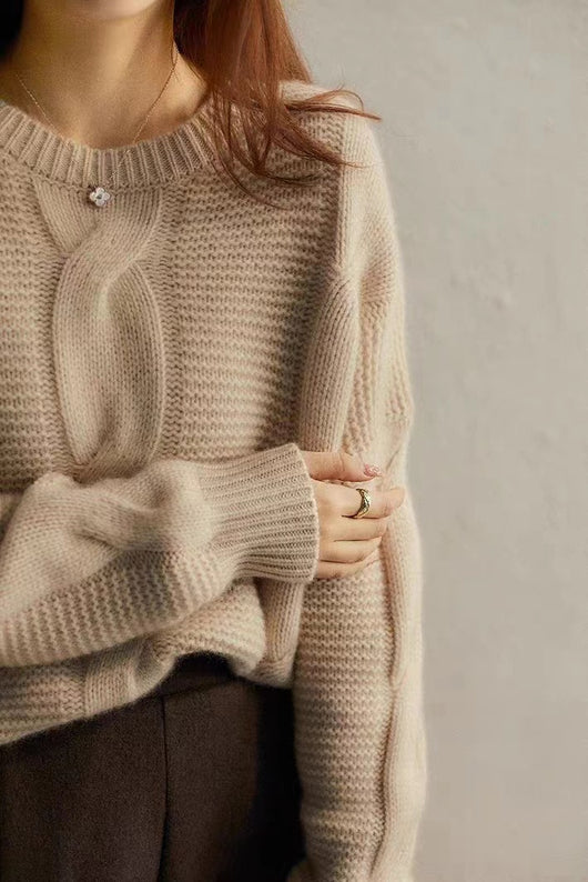 Suéter de Lana Grueso Oversized para Otoño e Invierno - Image 19