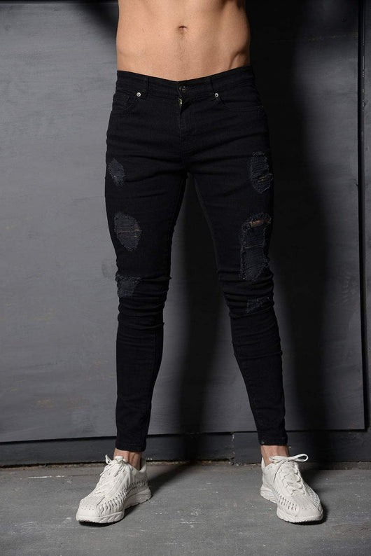 Pantalones Jeans Talla Grande para Hombre en Azul Gris - Image 9