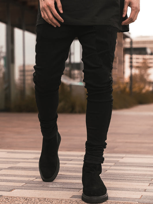 Pantalón Vaquero Negro Slim Fit Cintura Alta Rotos - Image 16
