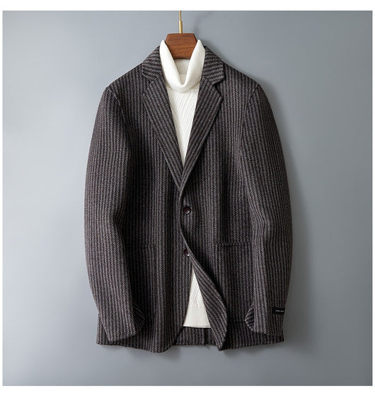 Blazer Reversible de Lana a Rayas para Hombre - Image 9