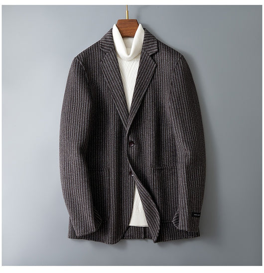 Blazer Reversible de Lana a Rayas para Hombre - Image 13