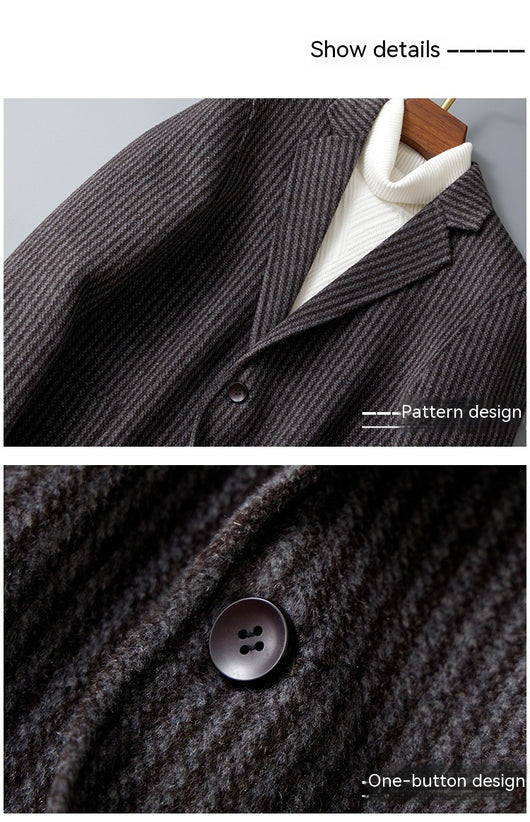 Blazer Reversible de Lana a Rayas para Hombre - Image 16