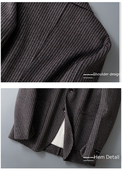Blazer Reversible de Lana a Rayas para Hombre - Image 17