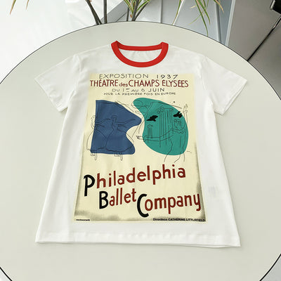Camiseta Suelta Estampado Bailarín para Pareja - Unisex Algodón - Image 21