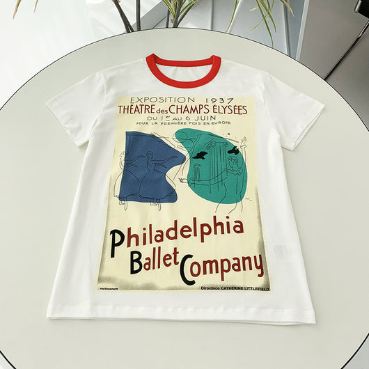 Camiseta Suelta Estampado Bailarín para Pareja - Unisex Algodón - Image 21