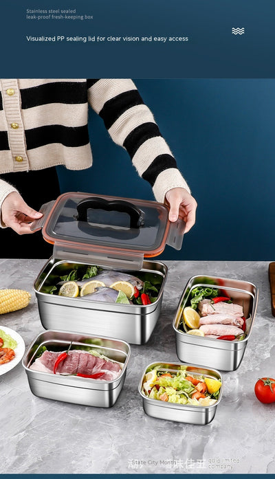 Contenedor Hermético de Acero Inoxidable para Refrigerador y Congelador - Image 28