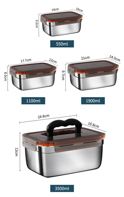 Contenedor Hermético de Acero Inoxidable para Refrigerador y Congelador - Image 33
