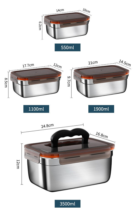 Contenedor Hermético de Acero Inoxidable para Refrigerador y Congelador - Image 33