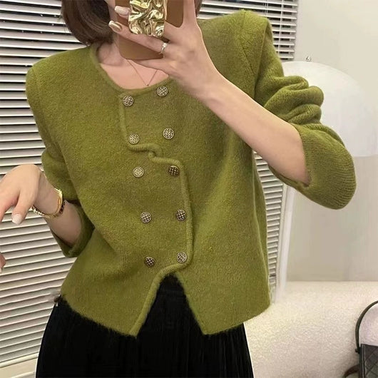 Cardigan Corto de Punto Clásico Estilo Francés Elegante - Image 14