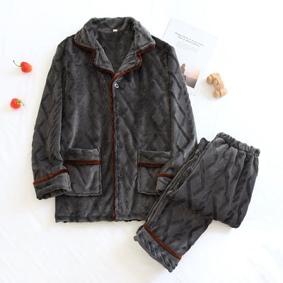 Pijamas de Franela para Parejas Otoño e Invierno - Image 9