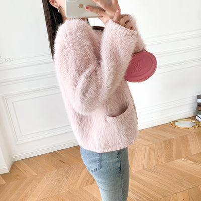 Cardigan Tejido Mohair Suave - Abrigo Largo de Manga Larga - Image 10
