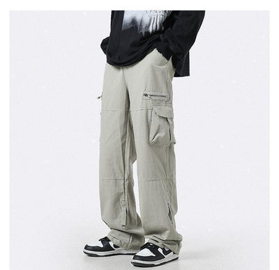 Pantalón Cargo Verde Claro de Bolsillos Múltiples Corte Recto Holgado - Image 14