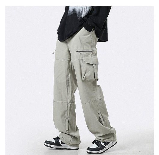 Pantalón Cargo Verde Claro de Bolsillos Múltiples Corte Recto Holgado - Image 16