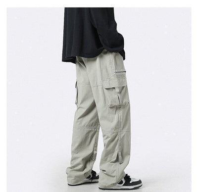 Pantalón Cargo Verde Claro de Bolsillos Múltiples Corte Recto Holgado - Image 18