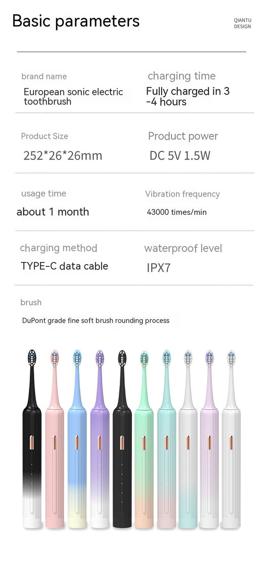 Cepillo de Dientes Eléctrico con Suspensión Magnética y Carga USB Nivel 7 Impermeable - Image 26