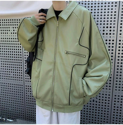 Abrigo de Cuero para Hombre Primavera y Otoño - Image 32