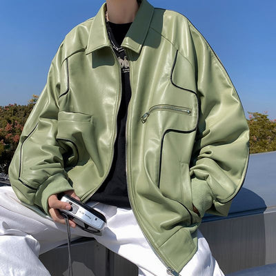 Abrigo de Cuero para Hombre Primavera y Otoño - Image 45