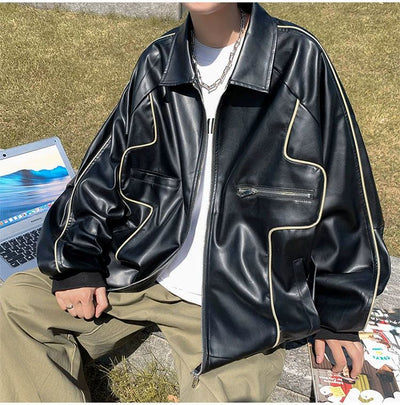 Abrigo de Cuero para Hombre Primavera y Otoño - Image 47