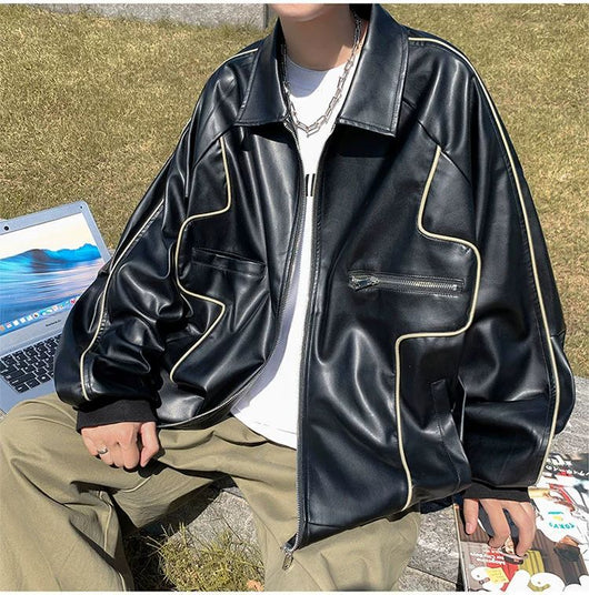 Abrigo de Cuero para Hombre Primavera y Otoño - Image 47