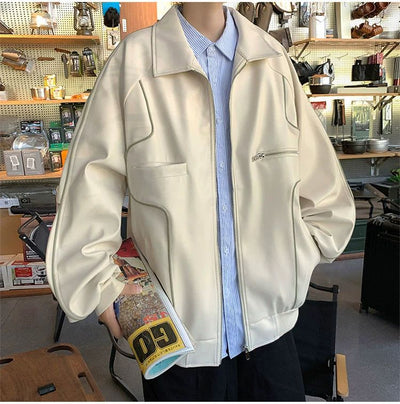 Abrigo de Cuero para Hombre Primavera y Otoño - Image 52