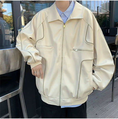 Abrigo de Cuero para Hombre Primavera y Otoño - Image 55