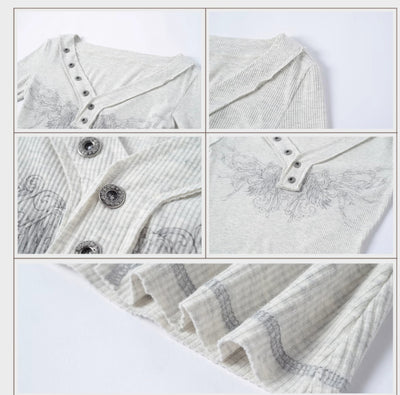 Camiseta V-Neck Manga Larga con Estampado Original - Image 7