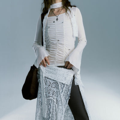 Falda Romántica Blanca Street Style - Image 11
