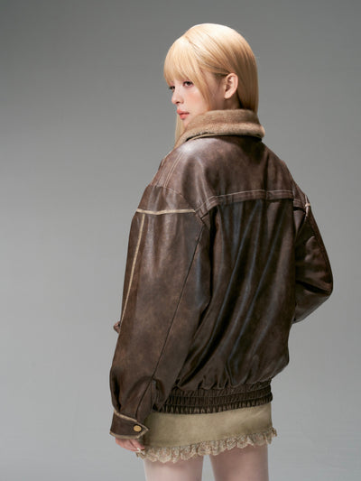 Chaqueta de Piel Teñida y Lavada al Agua - Image 8