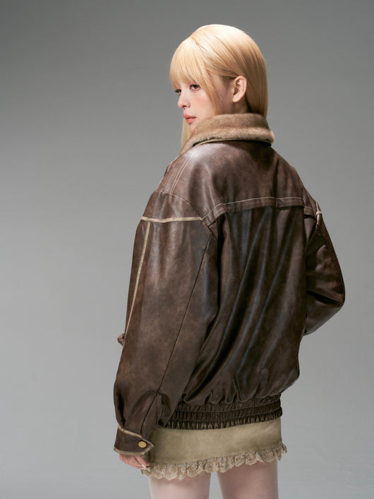 Chaqueta de Piel Teñida y Lavada al Agua - Image 8