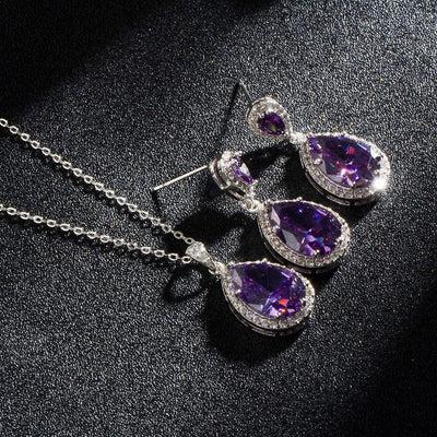 Conjunto de Collar y Aretes de Circonita Brillante para Novia - Joyería Elegante y Minimalista - Image 34