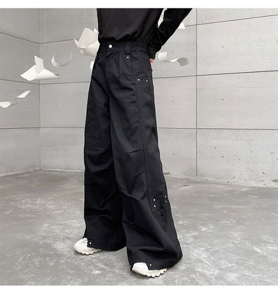 Pantalones Anchos Plisados Hombre - Corte Relajado Oscuro - Image 27