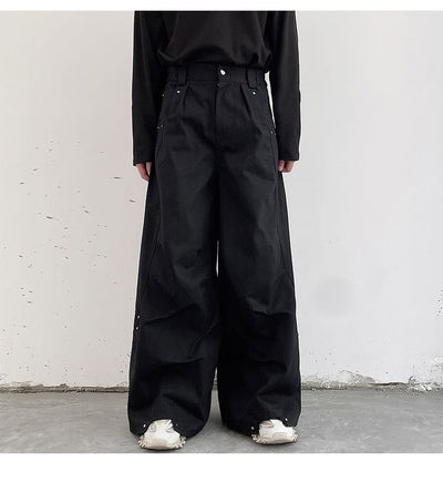 Pantalones Anchos Plisados Hombre - Corte Relajado Oscuro - Image 28